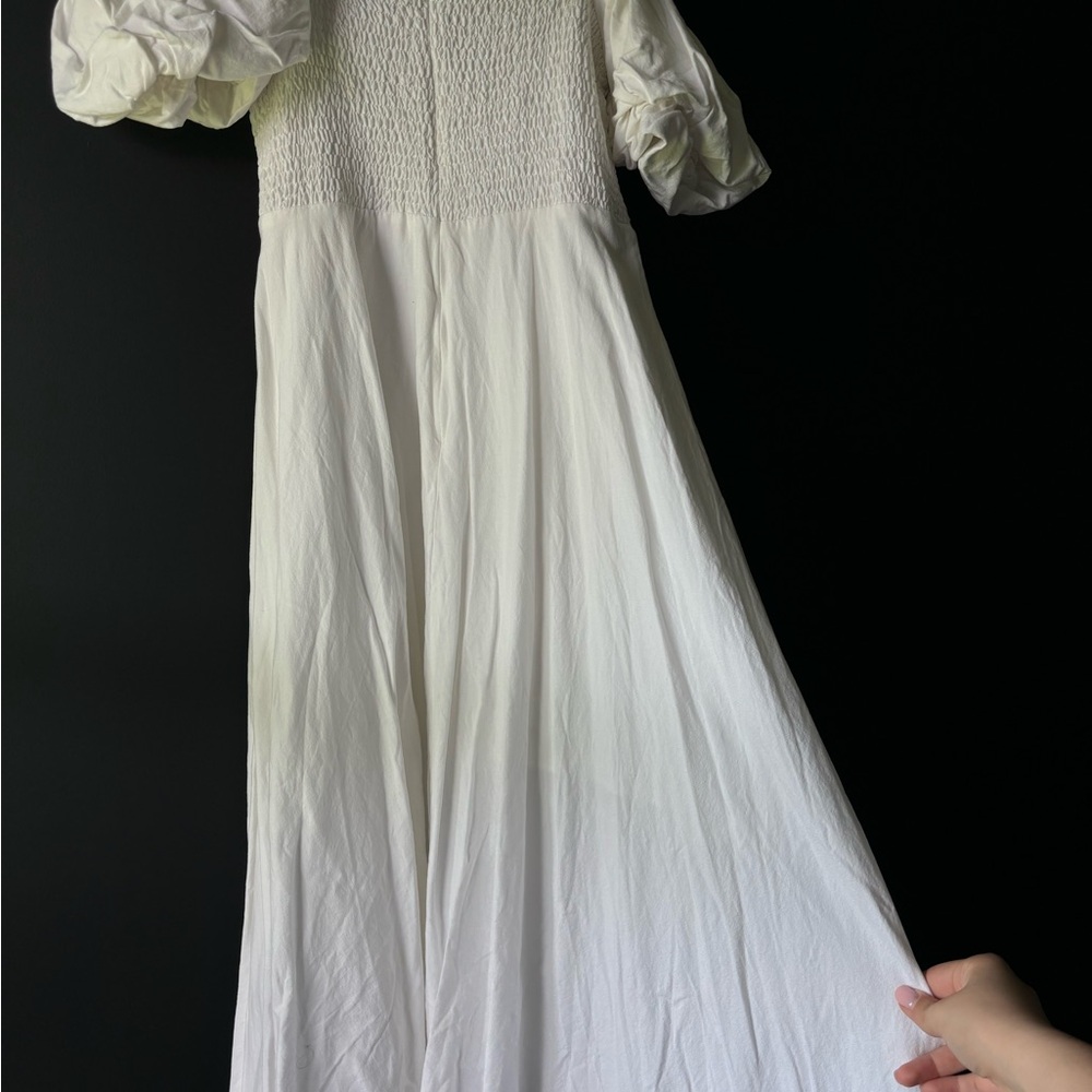 Astr the label white puff sleeve midi dress - Picture 3 of 4